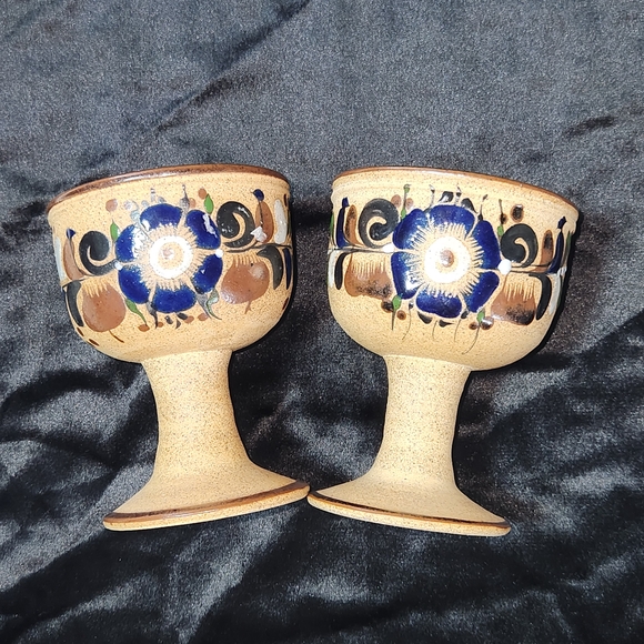 Other - 4.5" Mexico Tonala Style Signed Handpainted Folk Art Pottery Cup